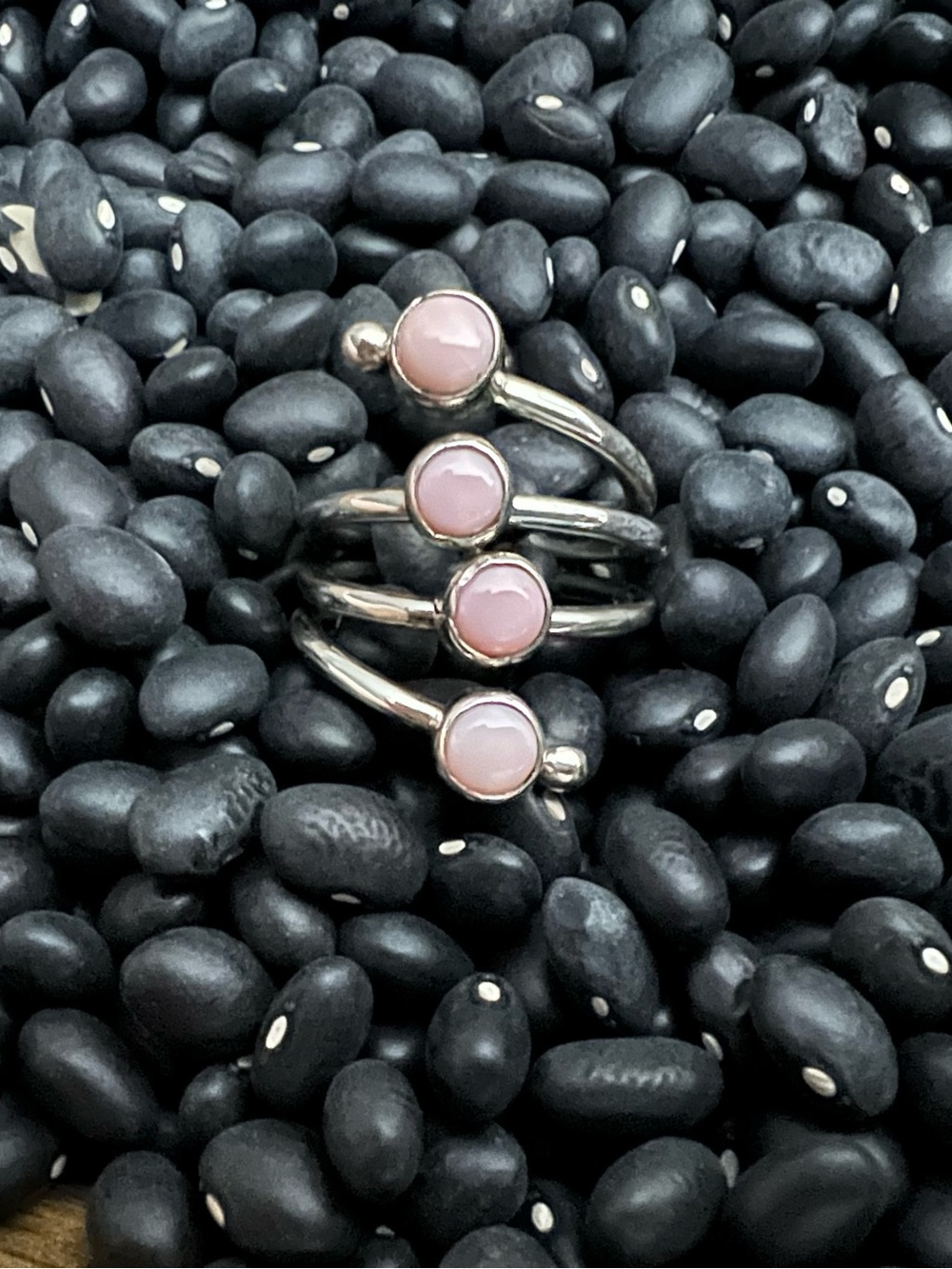 Sterling Silver Pink Conch Adjustable Wrap Ring